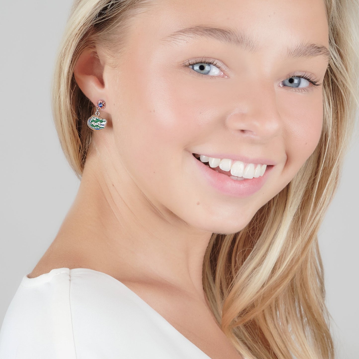 Florida Gator Crystal Drop Earrings