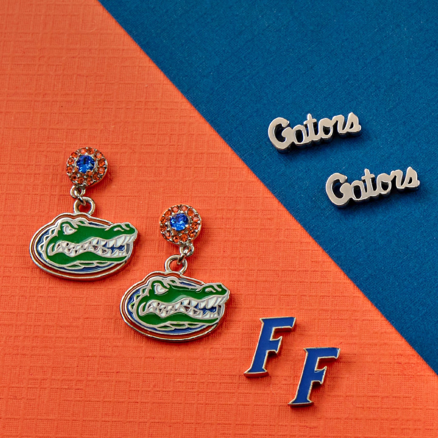 Florida Gator Crystal Drop Earrings