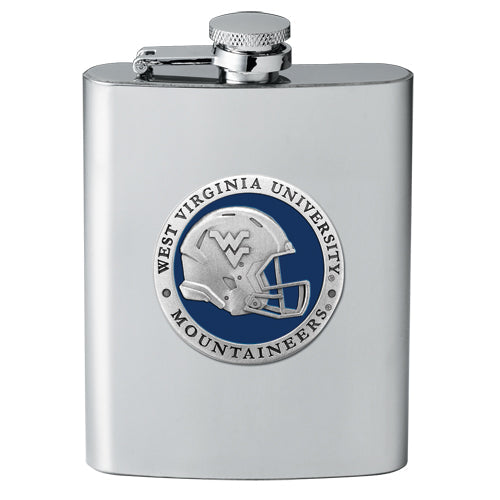 West Virginia University Helmet Flask
