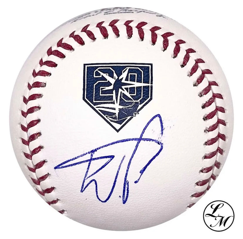 Wander Franco Rays Autographed 20th Anniversary Baseball JSA COA