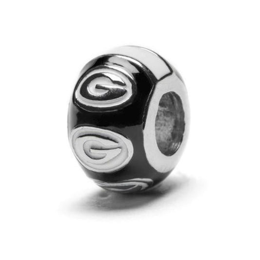 Georgia Bead Charm - Black Logo Stripe