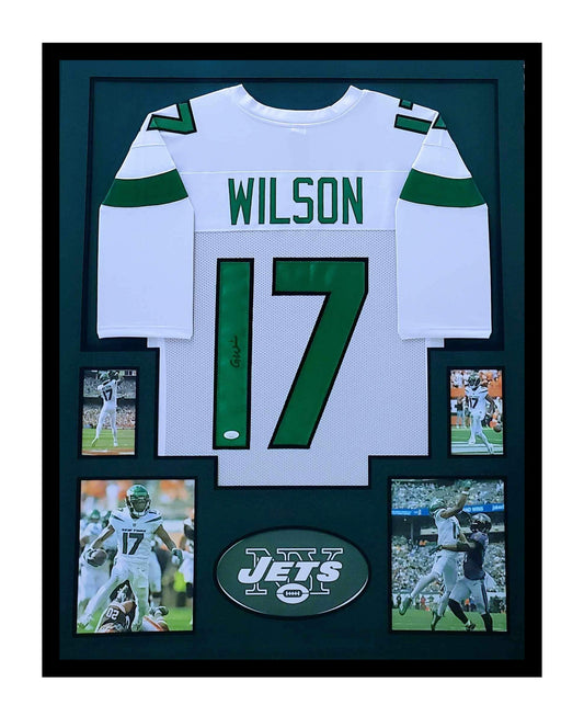 Garrett Wilson Autographed New York Jets Jersey Framed 35x43 Beckett COA