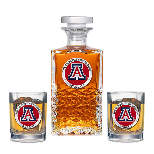 University of Arizona Heritage Decanter with 2 Glasses