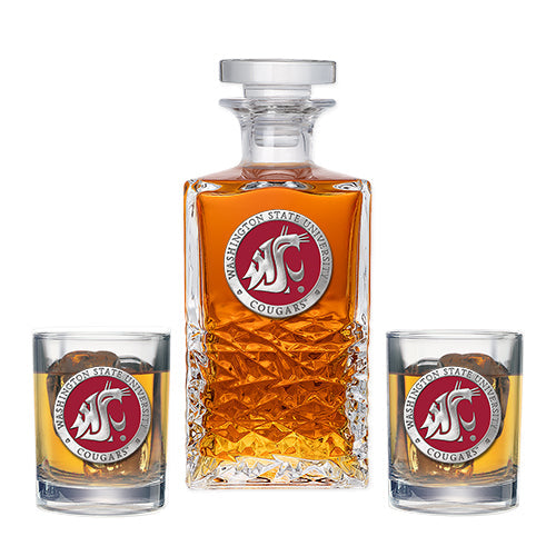 Washington State University Heritage Decanter with 2 Glasses