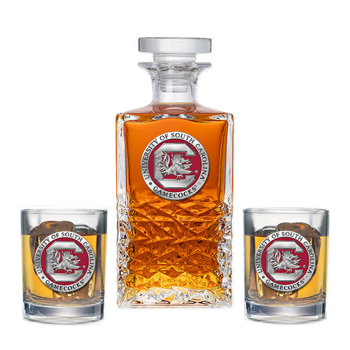 University of South Carolina Heritage Decanter with 2 Glasses