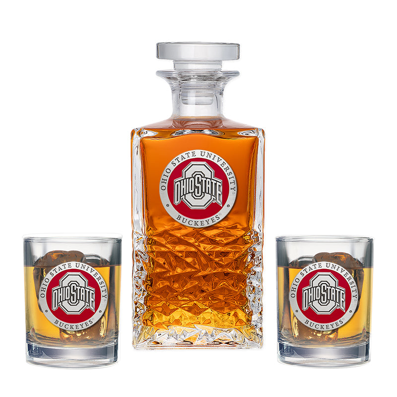 Ohio State University Heritage Decanter with 2 Glasses