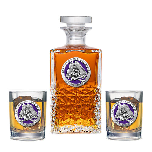 East Carolina University Heritage Decanter with 2 Glasses