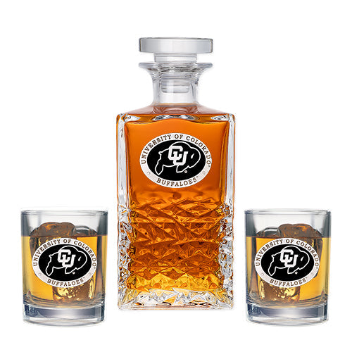 University of Colorado Heritage Decanter with 2 Glasses