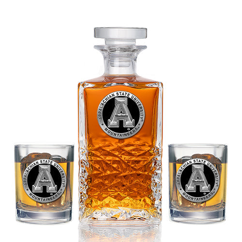 Appalachian State University Heritage Decanter with 2 Glasses