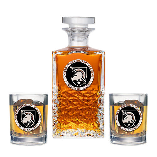 United States Military Academy Black Knights Heritage Decanter with 2 Glasses