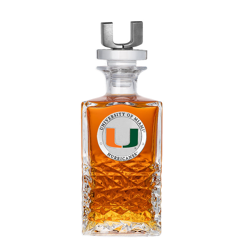 University of Miami Heritage Decanter with 3D Top