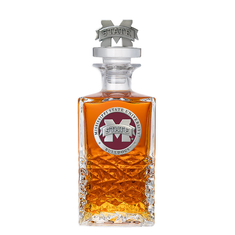 Mississippi State University Bulldogs "M" Logo Heritage Decanter with 3D Top