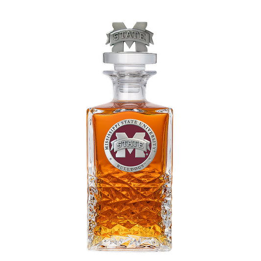 Mississippi State University Bulldogs "M" Logo Heritage Decanter with 3D Top