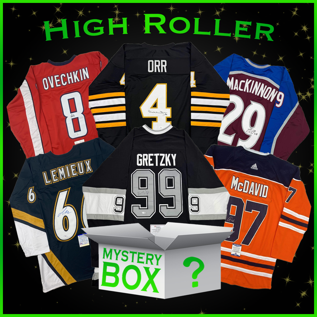 High Roller Autographed/Signed Hockey Jersey Mystery Box with PSA JSA BAS or Fanatics COA