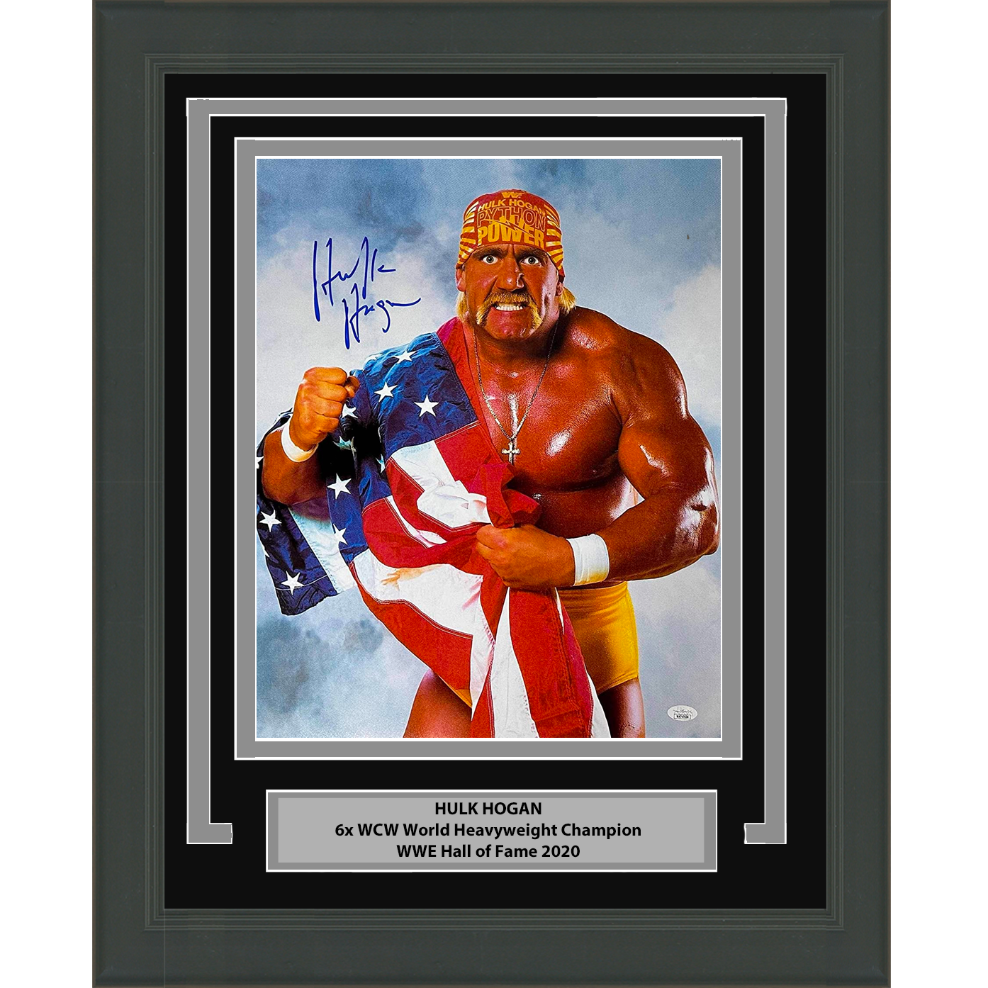 Framed Autographed/Signed Hulk Hogan 16x20 WWE Wrestling Photo JSA COA #1