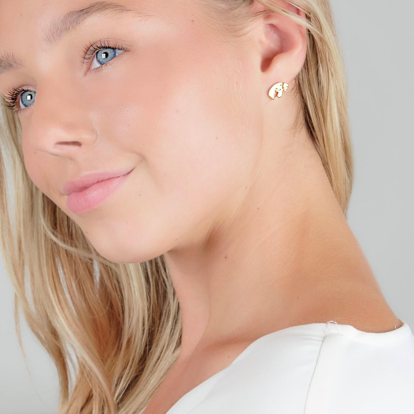 Iowa Tigerhawk Gold Plated Studs