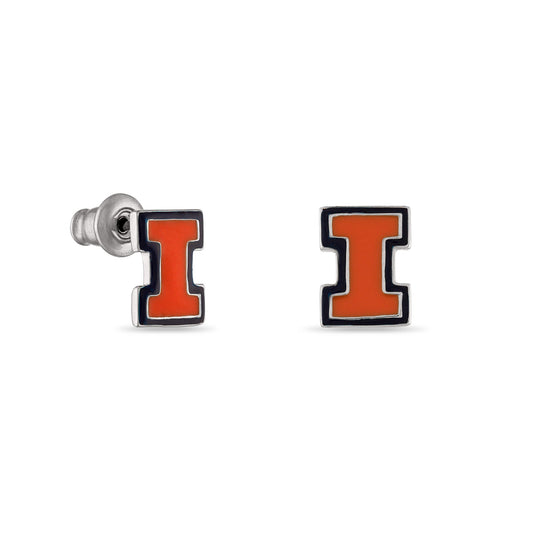 Illinois Orange Block I Studs