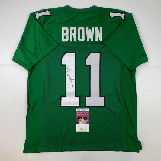 Autographed/Signed AJ A.J. Brown Philadelphia Kelly Green Football Jersey JSA COA