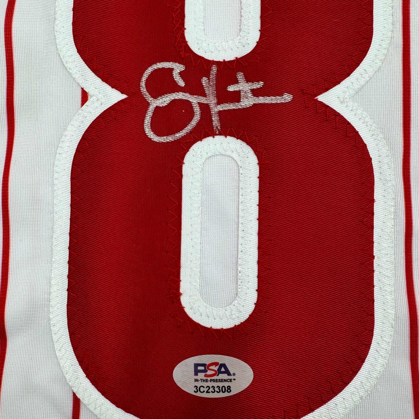 Autographed/Signed Shane Victorino Philadelphia Pinstripe Baseball Jersey PSA COA