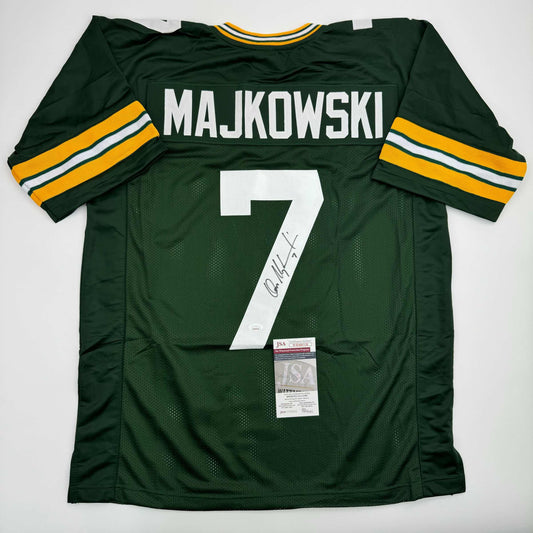 Autographed/Signed Don Majkowski Green Bay Green Football Jersey JSA COA