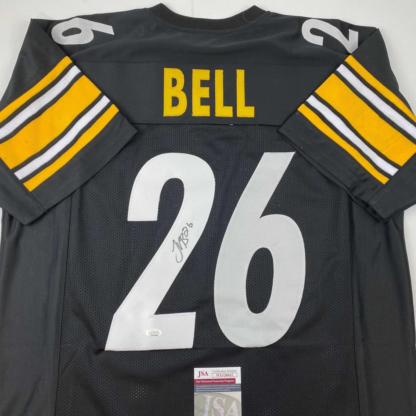 Autographed/Signed Le'Veon LeVeon Bell Pittsburgh Black Jersey JSA COA