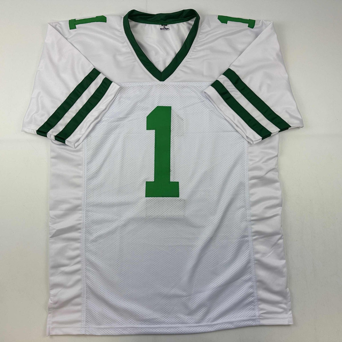 Autographed/Signed Ahmad Sauce Gardner New York White Retro Football Jersey Beckett BAS COA