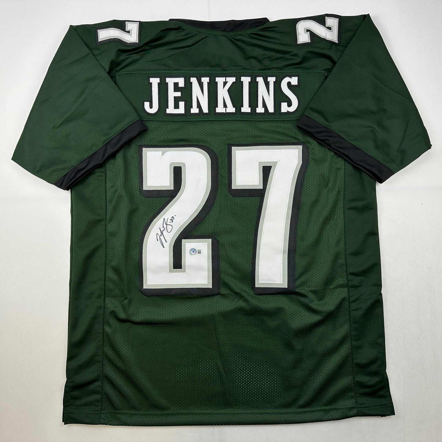 Autographed/Signed Malcolm Jenkins Philadelphia Green Football Jersey Beckett BAS COA