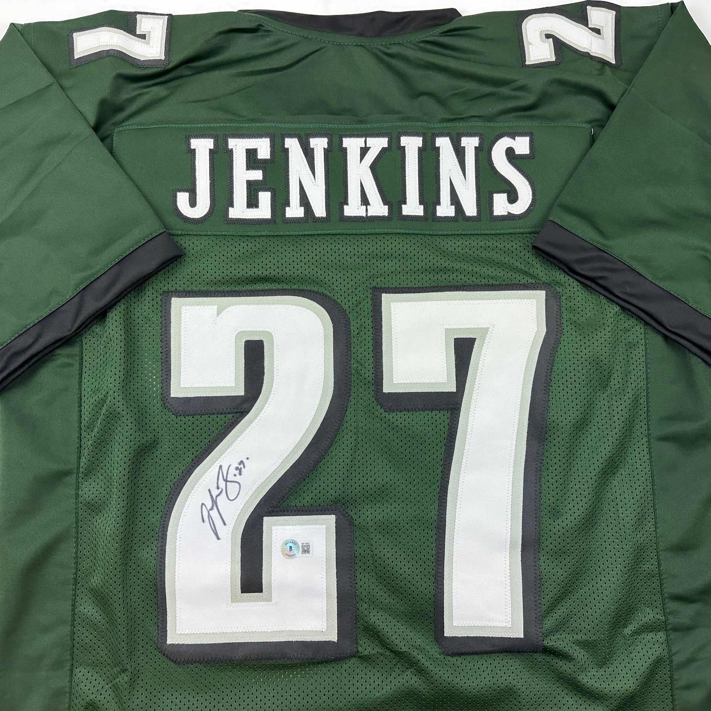 Autographed/Signed Malcolm Jenkins Philadelphia Green Football Jersey Beckett BAS COA
