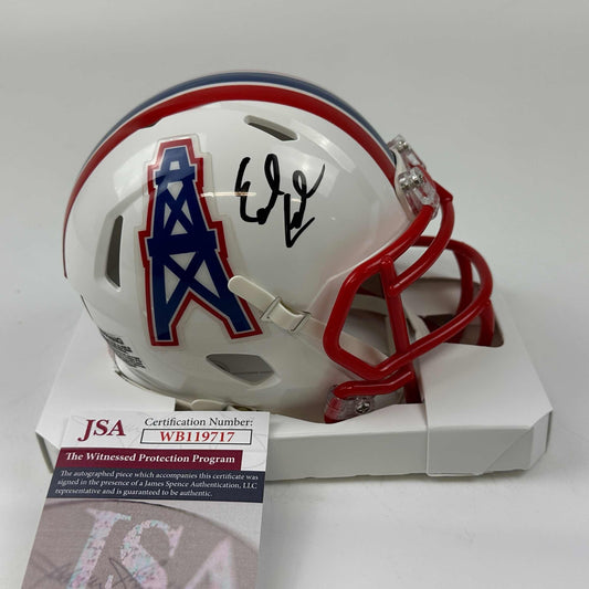 Autographed/Signed Earl Campbell Houston Oilers Mini Football Helmet JSA COA