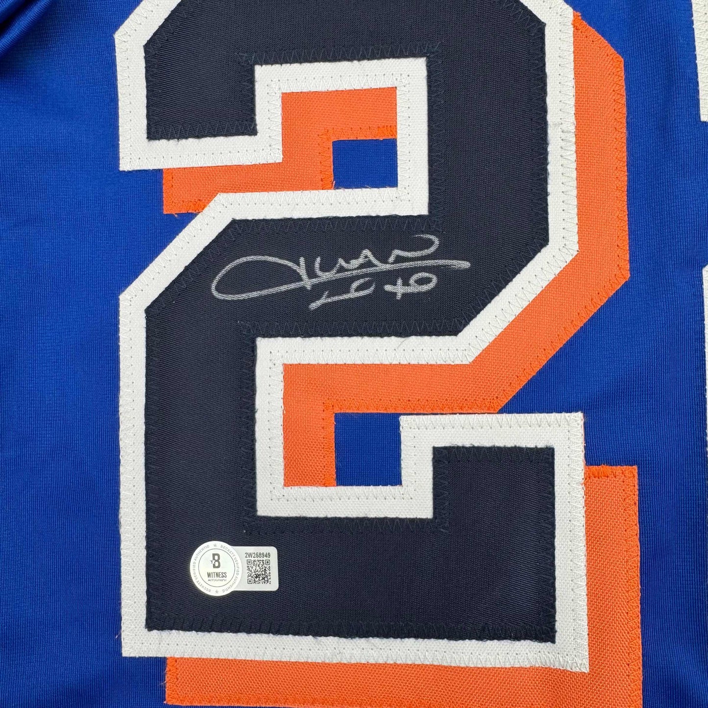 Autographed/Signed Juan Soto New York Blue Baseball Jersey Beckett BAS COA