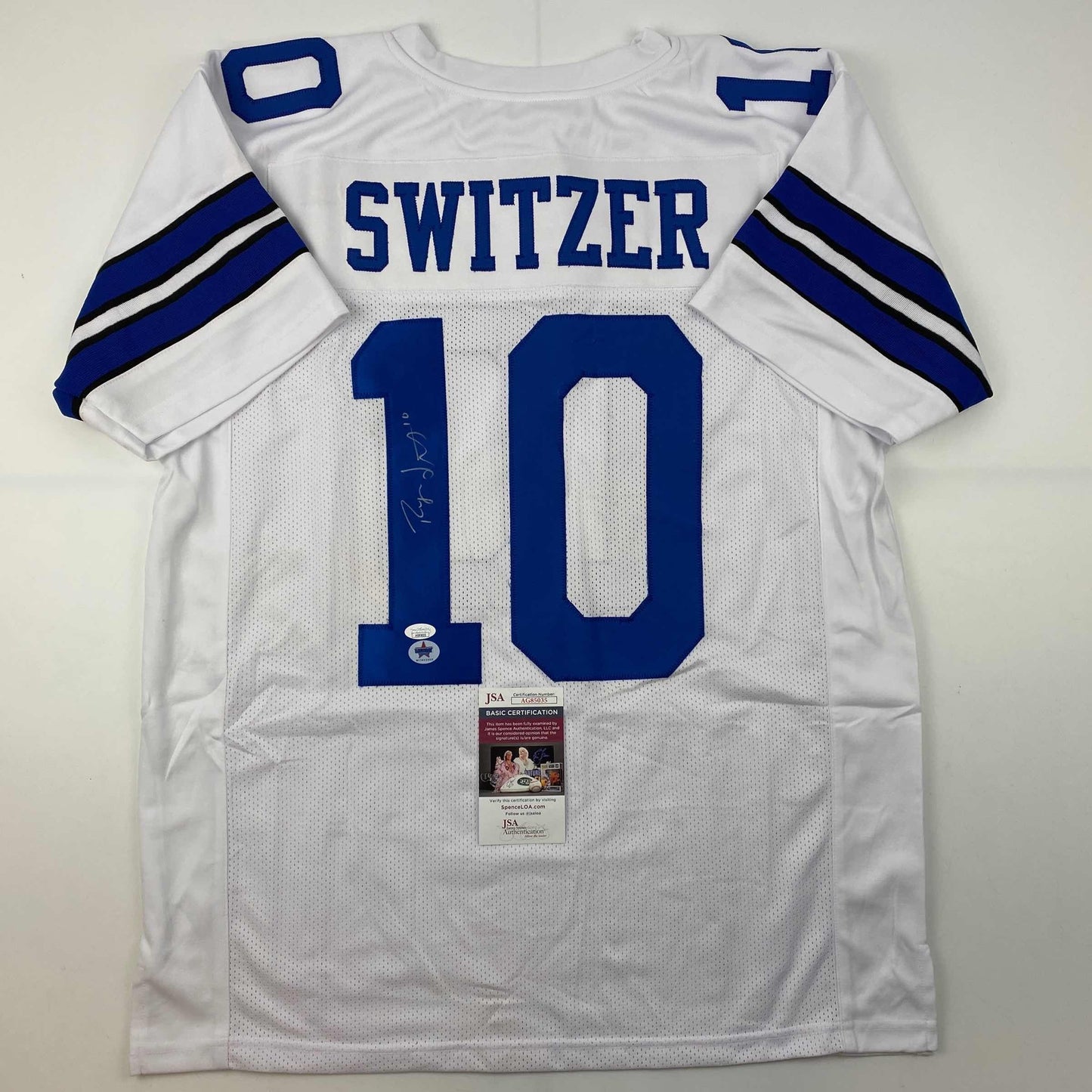 Autographed/Signed Ryan Switzer Dallas White Football Jersey JSA COA
