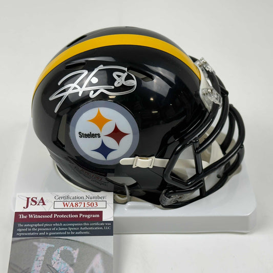 Autographed/Signed Hines Ward Pittsburgh Steelers Mini Football Helmet JSA COA