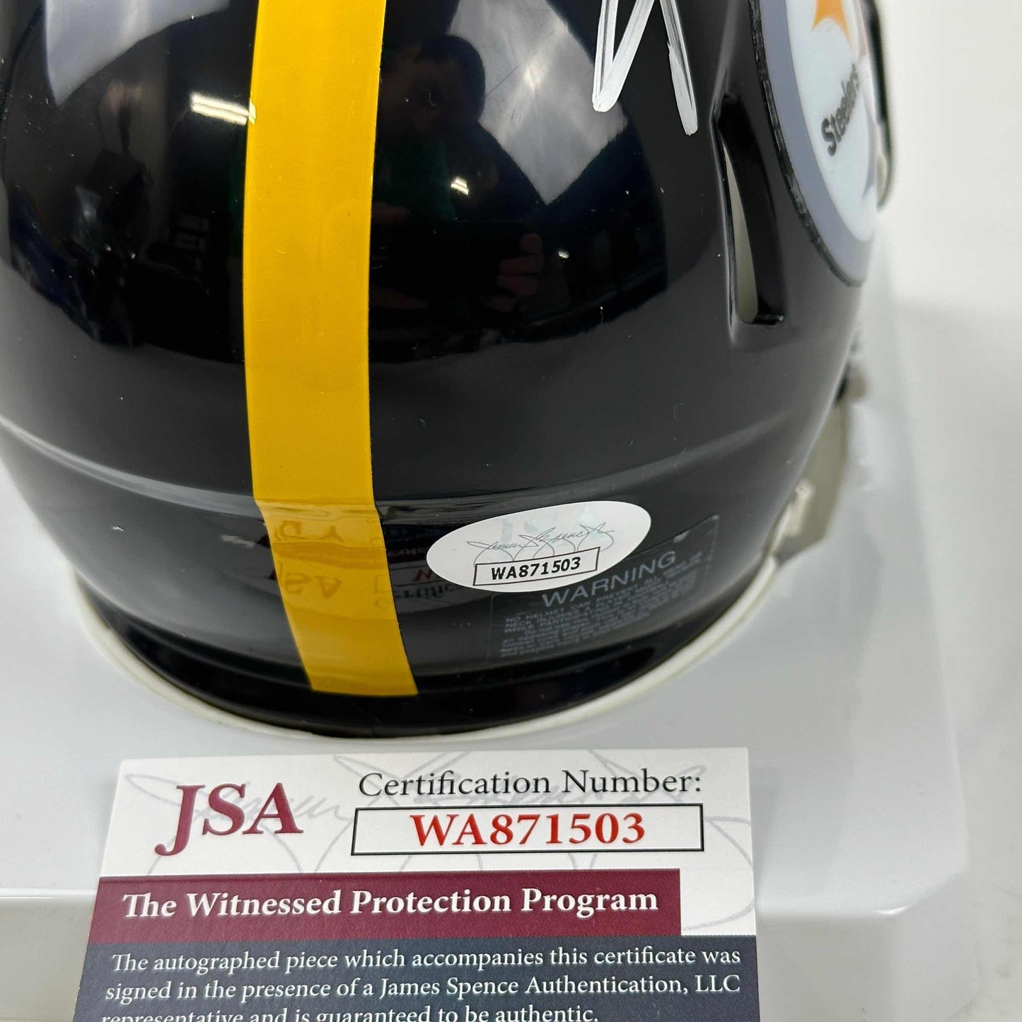 Autographed/Signed Hines Ward Pittsburgh Steelers Mini Football Helmet JSA COA
