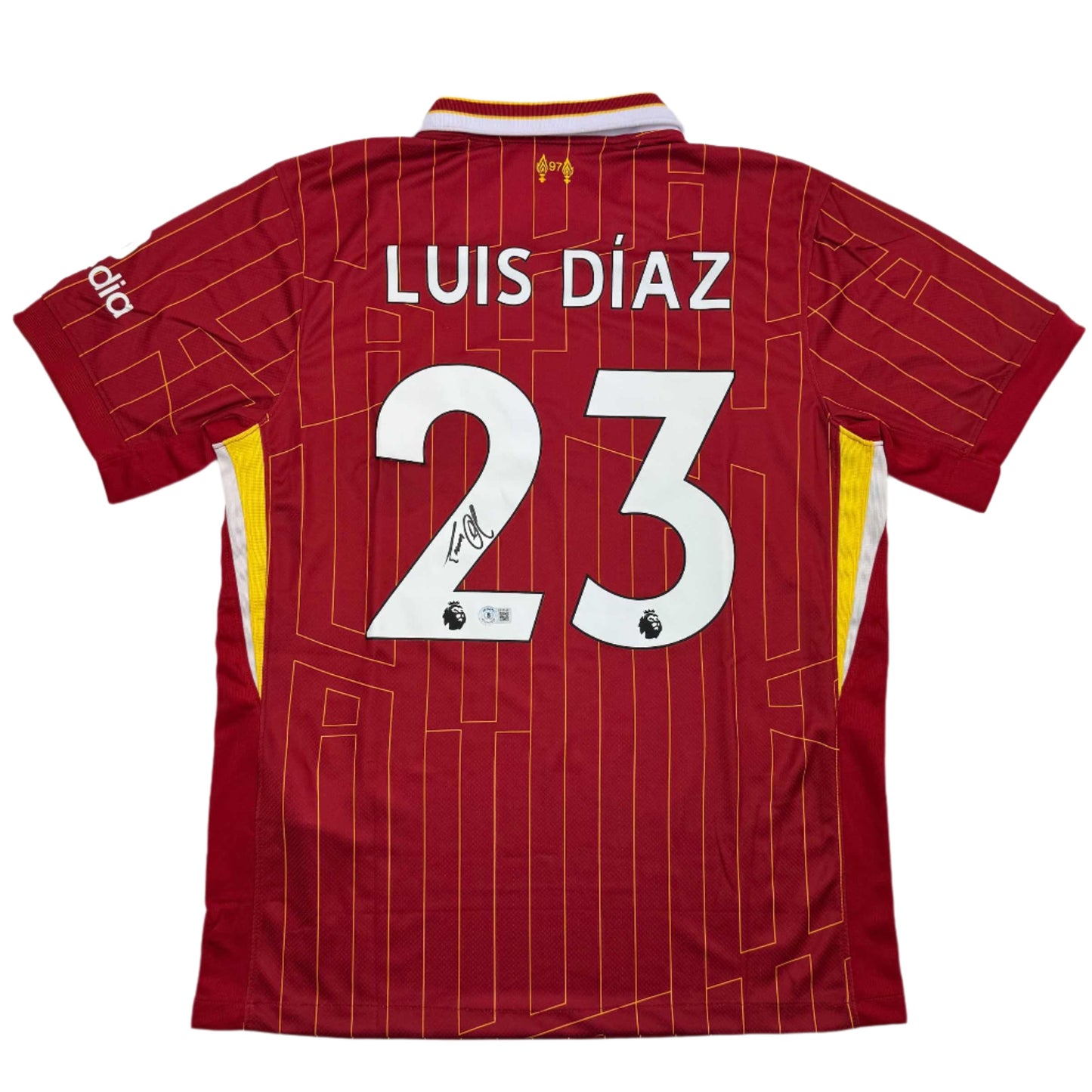Autographed/Signed Luis Diaz Liverpool Red Soccer Jersey Beckett BAS COA