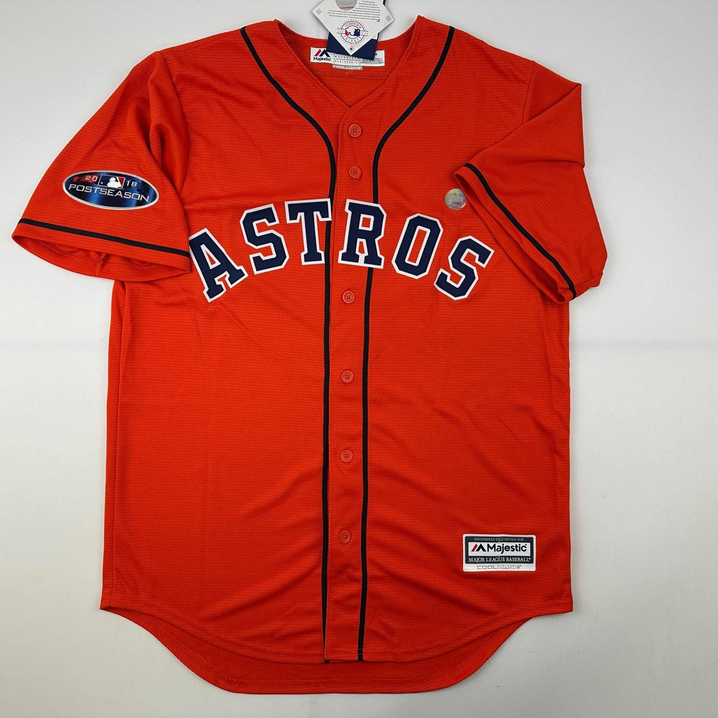 Autographed/Signed Alex Bregman Houston Astros Authentic Orange Baseball Jersey Beckett BAS COA