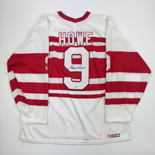 Autographed/Signed Gordie Howe Detroit White Hockey Jersey PSA COA