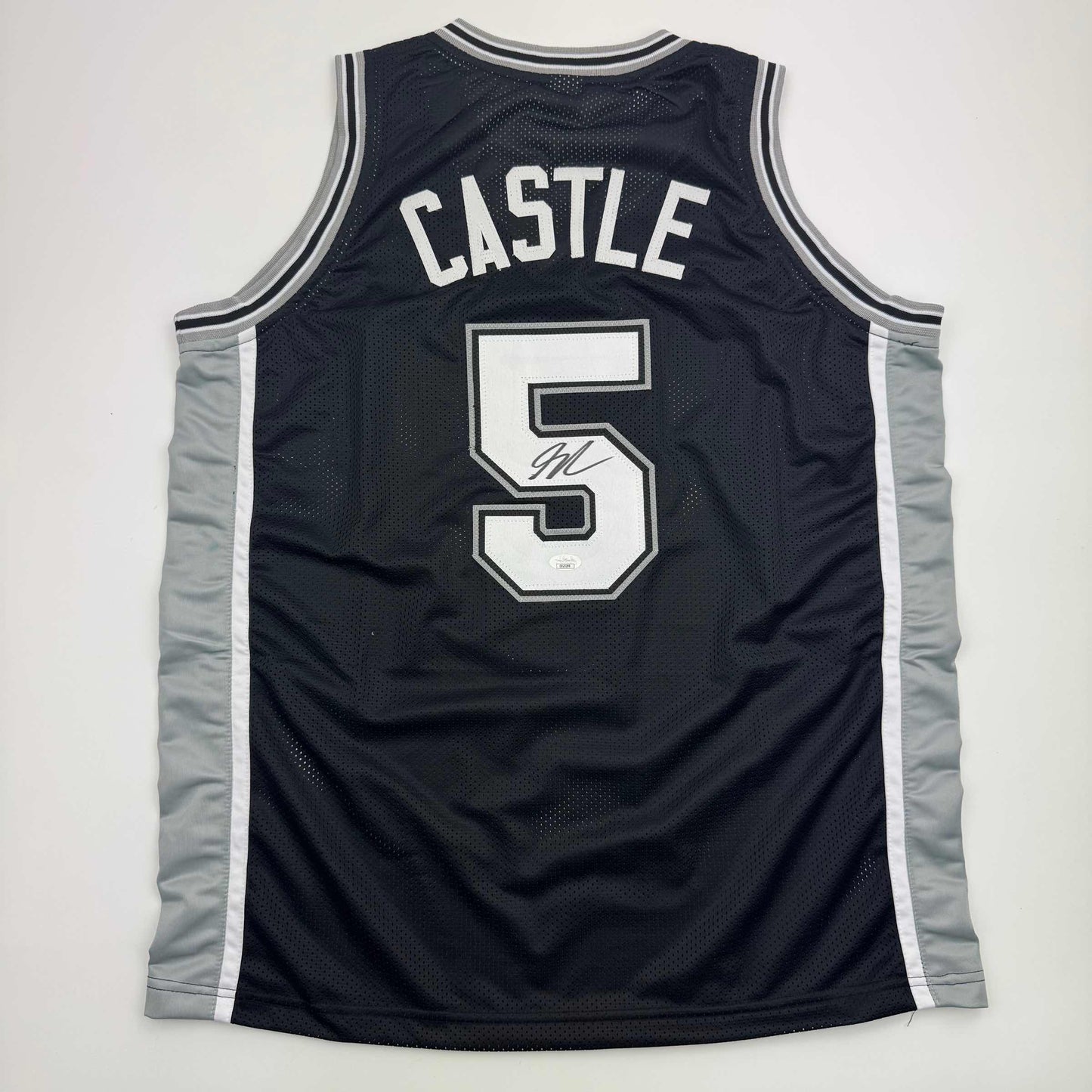 Autographed/Signed Stephon Castle San Antonio Black Basketball Jersey JSA COA