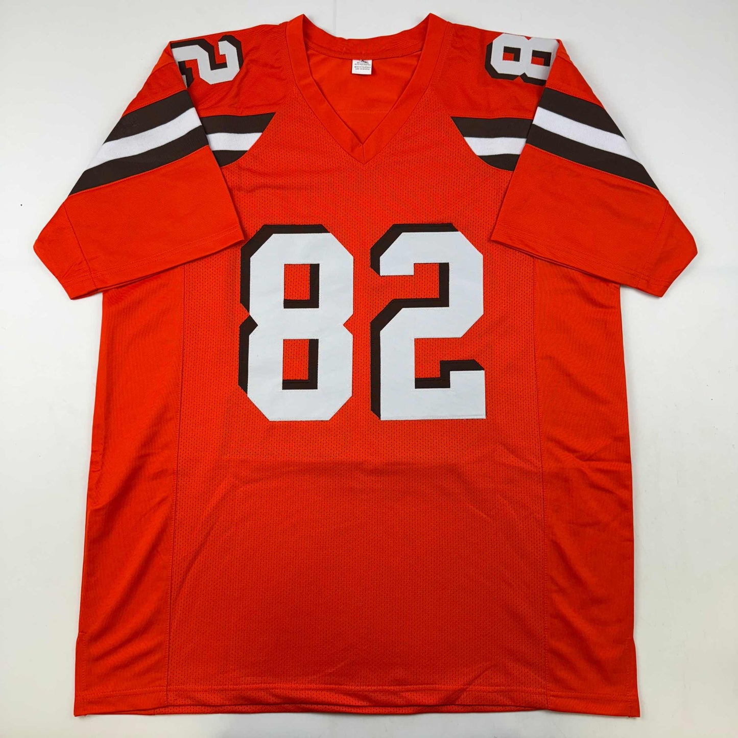 Autographed/Signed Ozzie Newsome Cleveland Football Orange Jersey Beckett BAS COA Holo