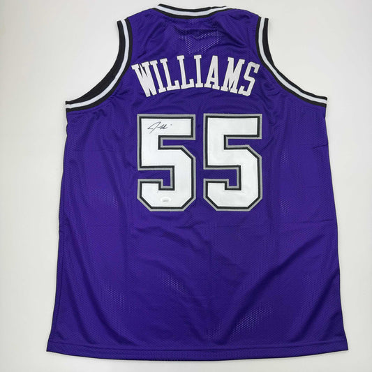 Autographed/Signed Jason Williams Sacramento Purple Basketball Jersey JSA COA
