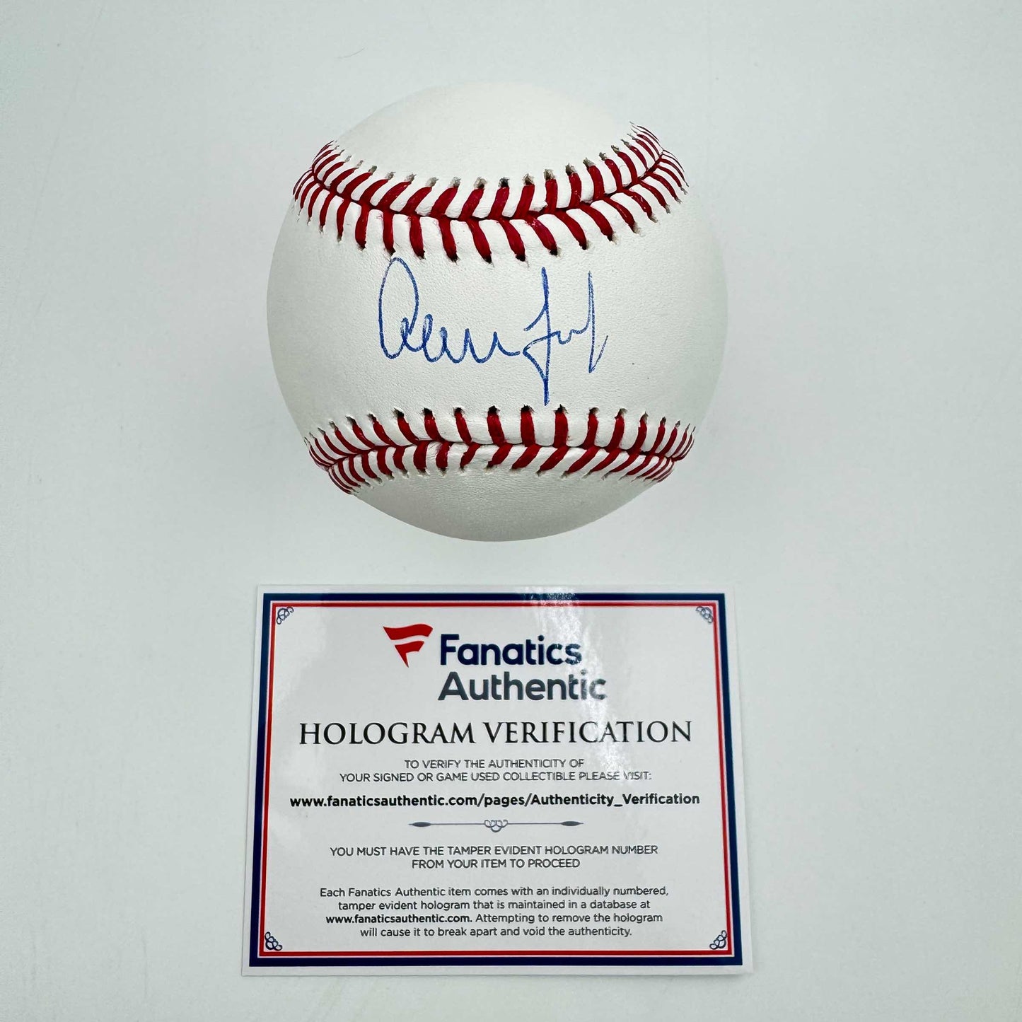 Autographed/Signed Aaron Judge Rawlings Official Major League Baseball ROML Fanatics COA