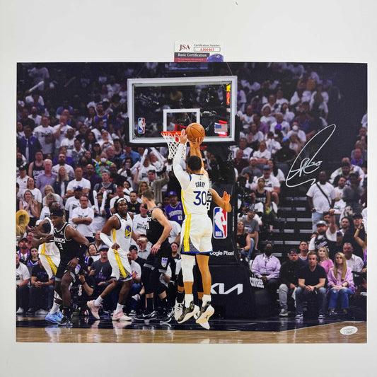 Autographed/Signed Stephen Steph Curry Golden State Warriors 16x20 Basketball Photo JSA COA