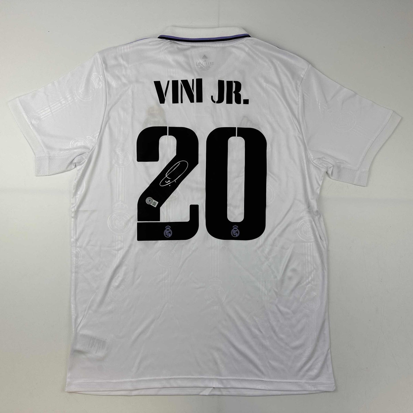Autographed/Signed Vini Vinicius Jr. Real Madrid 2022-23 White Soccer Jersey Beckett BAS COA