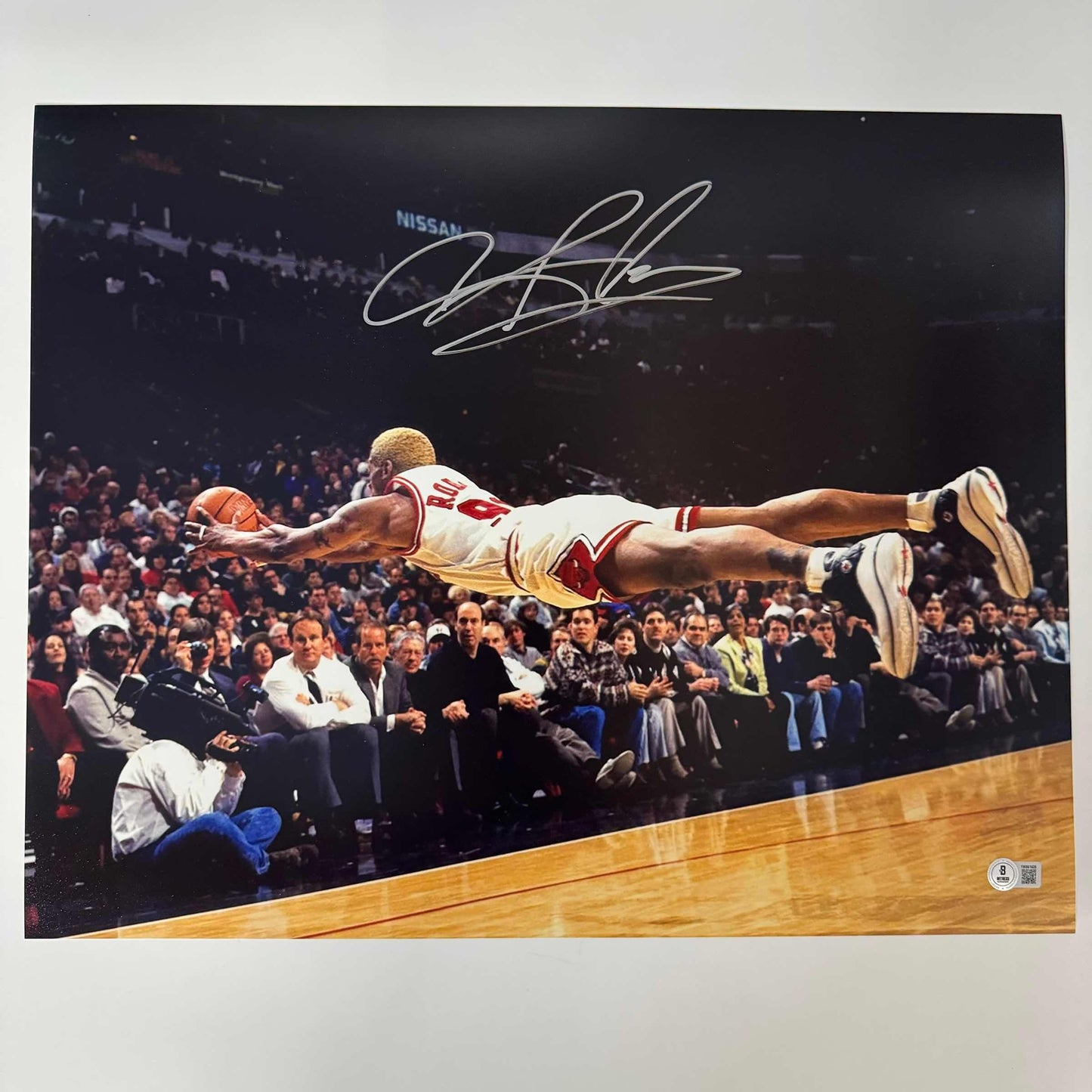 Autographed/Signed Dennis Rodman Chicago Bulls 16x20 Basketball Photo Beckett BAS COA