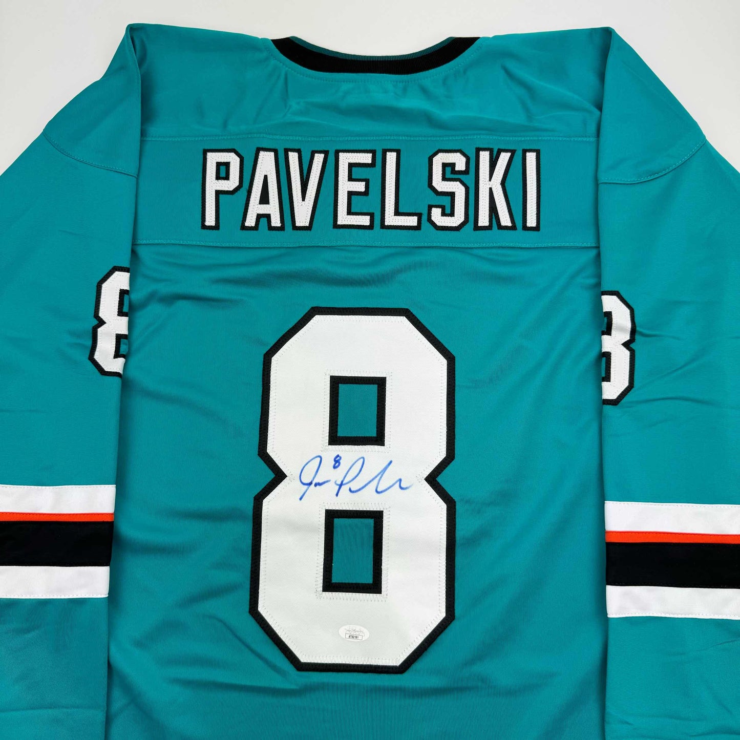 Autographed/Signed Joe Pavelski San Jose Teal Hockey Jersey JSA COA
