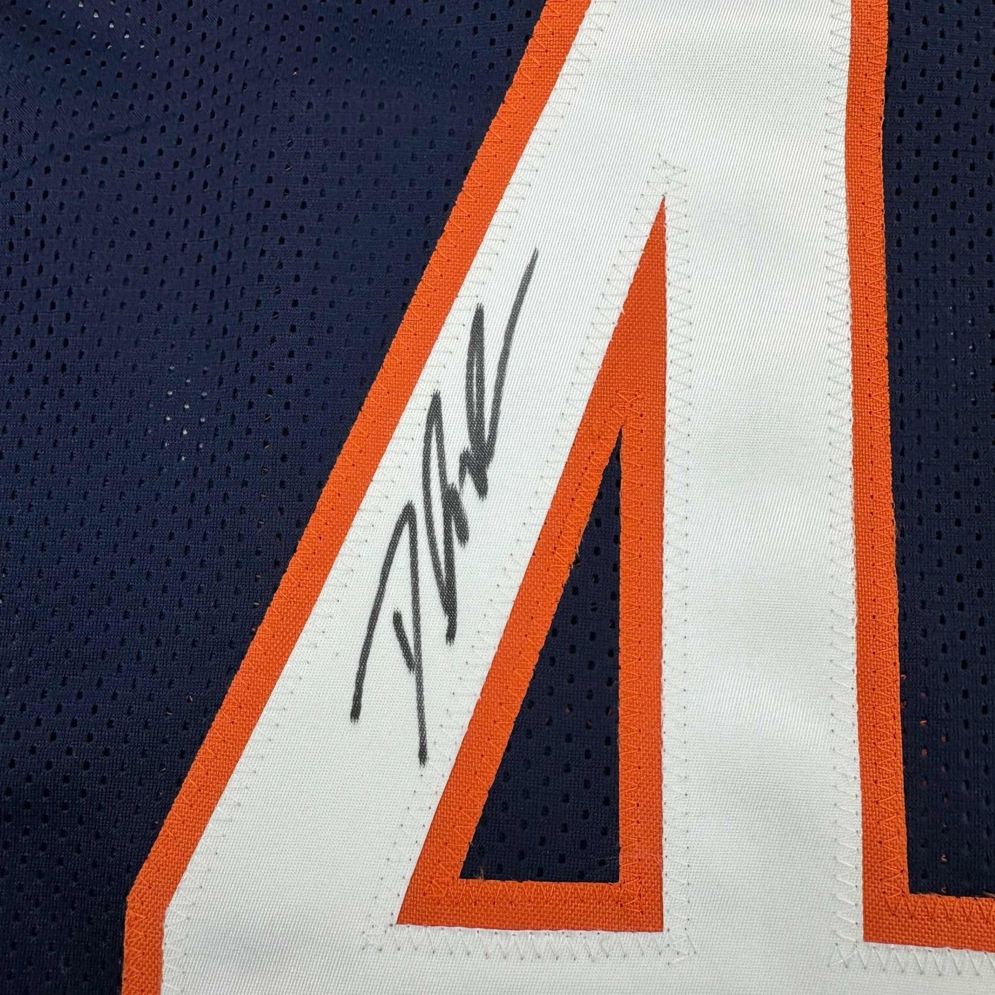 Framed Autographed/Signed D'Andre Swift 35x39 Chicago Blue Football Jersey JSA COA