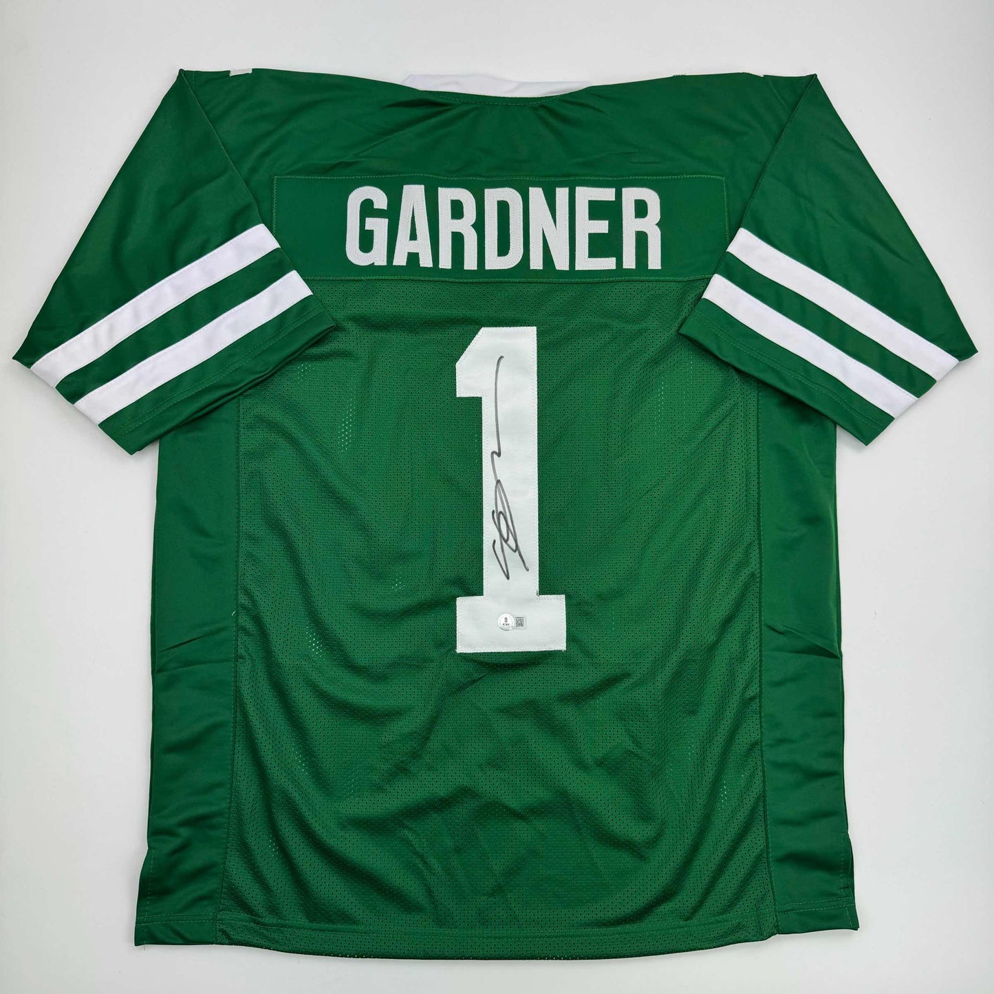 Autographed/Signed Ahmad Sauce Gardner New York Green Football Jersey Beckett BAS COA #2