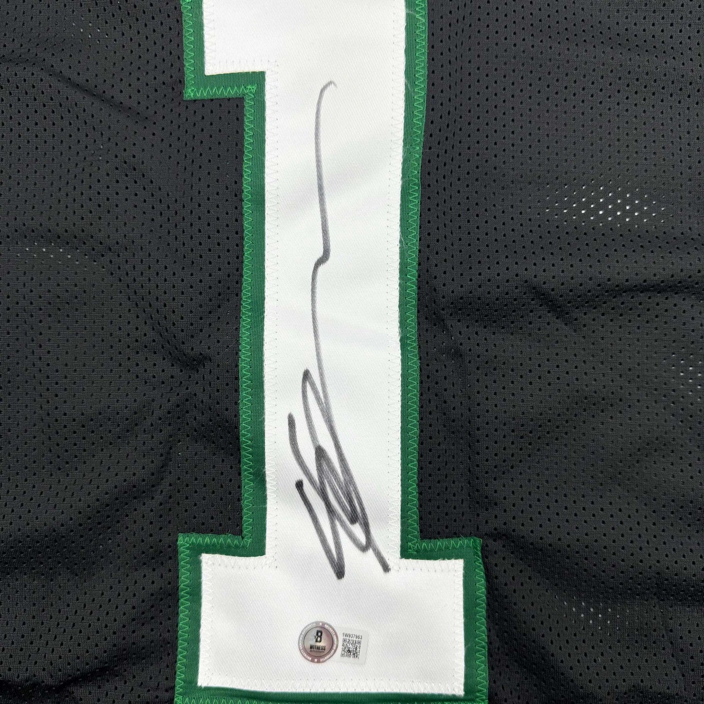 Autographed/Signed Ahmad Sauce Gardner New York Black Football Jersey Beckett BAS COA #2