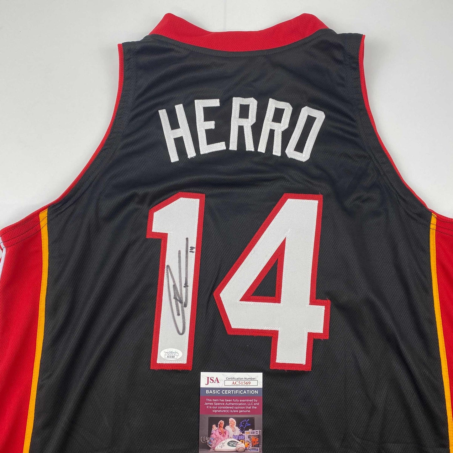 Autographed/Signed Tyler Herro Miami Black Basketball Jersey JSA COA