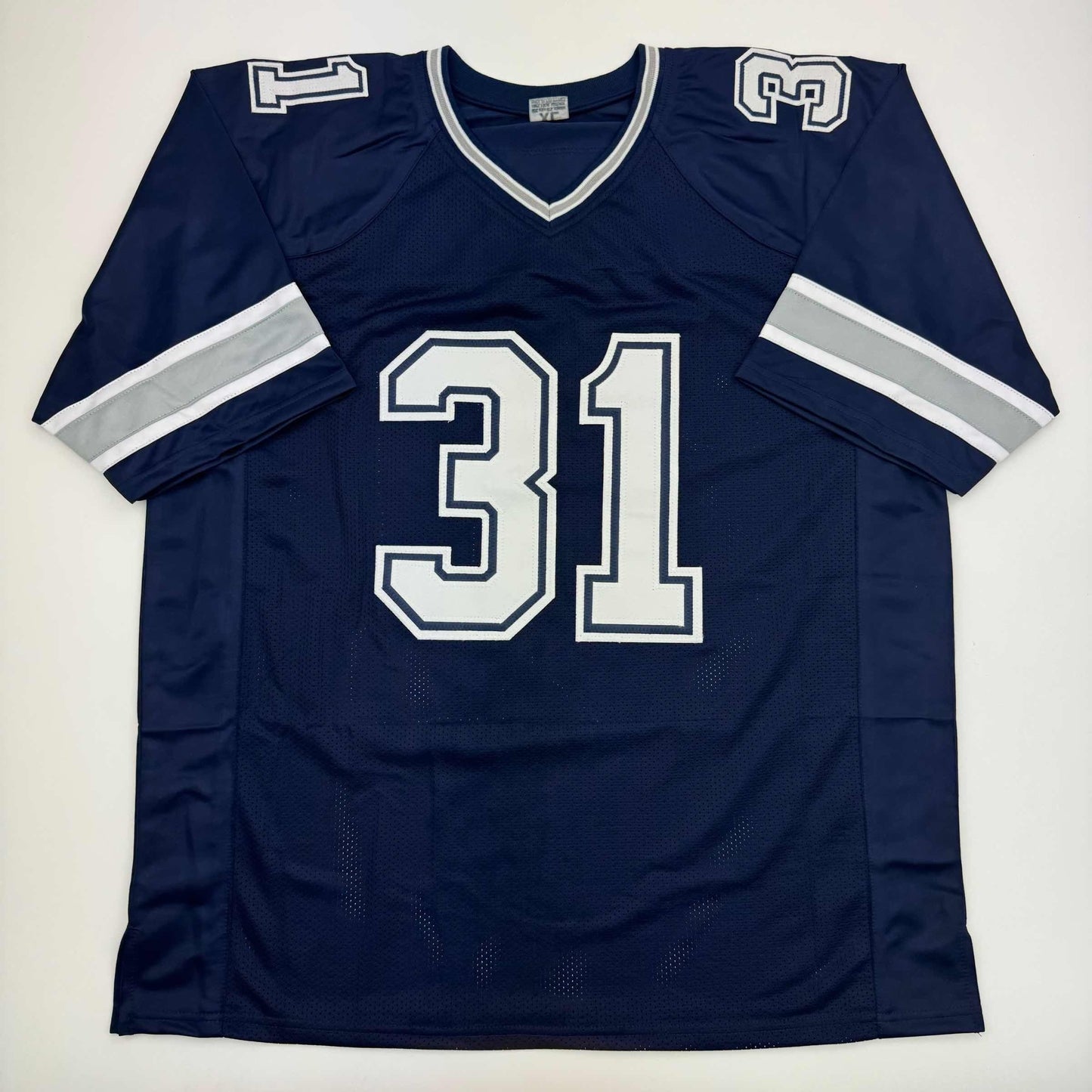 Autographed/Signed Brock Marion Dallas Blue Football Jersey JSA COA