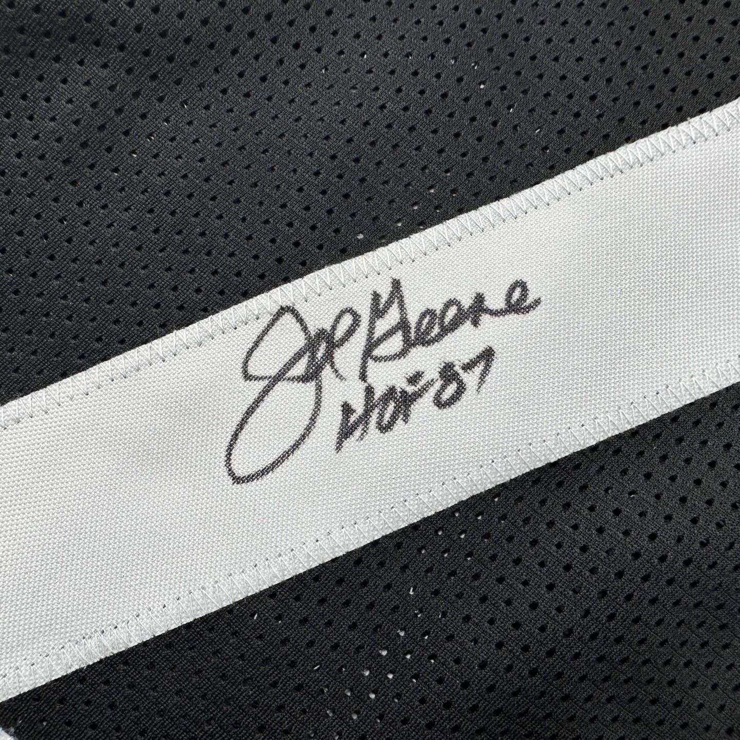 Autographed/Signed Mean Joe Greene HOF 87 Pittsburgh Black Football Jersey JSA COA